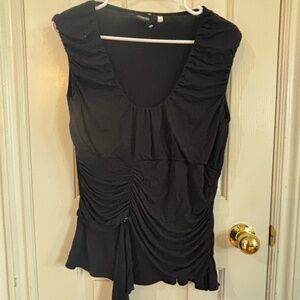 Vintage y2k ruched v neck stretchy party shirt